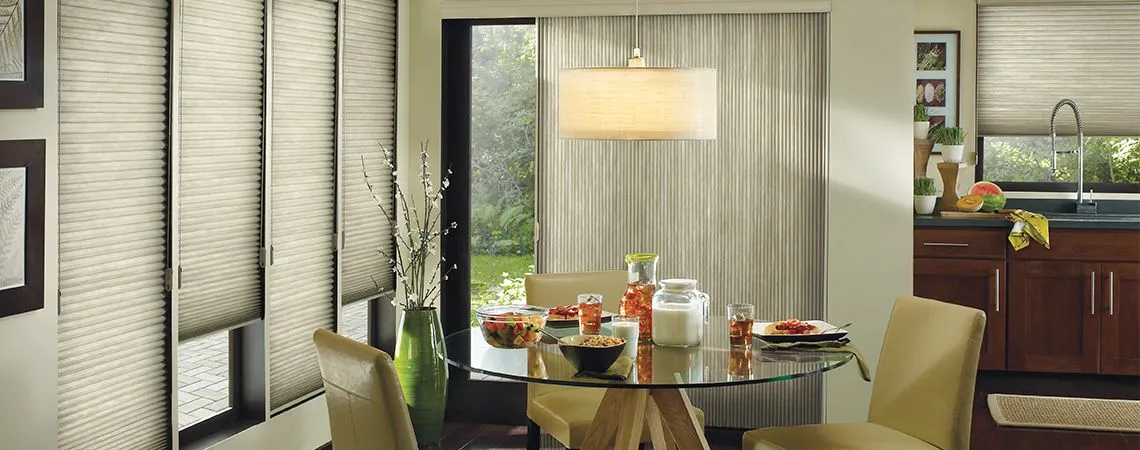 window treatment around pretty table